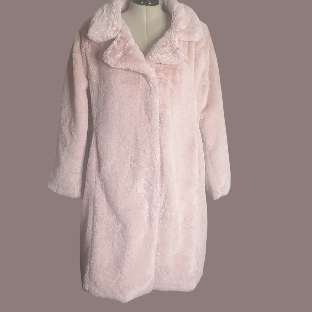 Badgley Mischka Soft Rose Pink Teddy Coat
